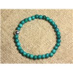 Bracelet Argent 925 et Pierre semi précieuse - Turquoise Naturelle 6mm 