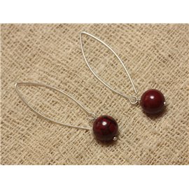 Poppy Red Jasper Semi Precious Stone Earrings 
