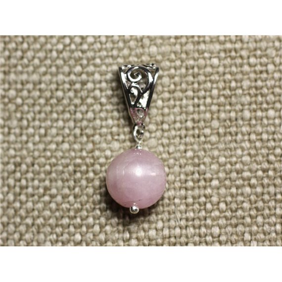 Collier Pendentif Pierre - Kunzite Boule 12mm 