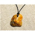 Collier Pendentif en Ambre naturelle 26mm N17 