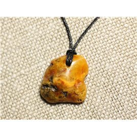 26mm Natural Amber Pendant Necklace N17 