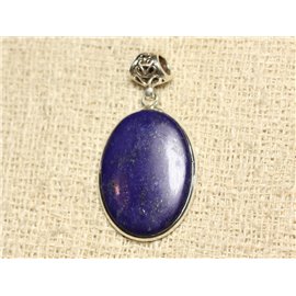 N31 - Pendant Silver 925 and Stone - Lapis Lazuli Oval 29x21mm 