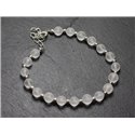 Bracelet Argent 925 et Pierre - Cristal Quartz mat 6mm 