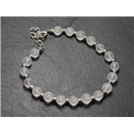 Bracelet Argent 925 et Pierre - Cristal Quartz mat 6mm 