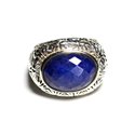 n114 - Bague Argent 925 et Pierre - Lapis Lazuli Ovale facetté 16x12mm 