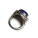 n114 - Bague Argent 925 et Pierre - Lapis Lazuli Ovale facetté 16x12mm 