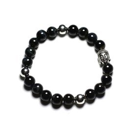 Armband Buddha und Halbedelstein - Falcon Eye 8mm 