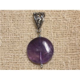 Colgante de piedra semipreciosa - Palet Amethyst 20mm 