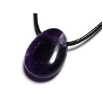Collier Pendentif Pierre semi précieuse - Améthyste Chevron Goutte 25mm Collier Pendentif Pierre semi précieuse - Améthyste Chevron Goutte 25mm