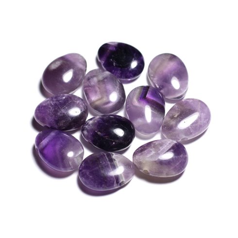 Collier Pendentif Pierre - Amethyste Goutte 25mm Violet