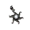 PE101 - Pendentif Argent 925 et Pierre - Topaze Bleue Soleil 23mm 