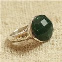 N120 - Bague Argent 925 et Pierre semi précieuse - Aventurine Facettée 15m 