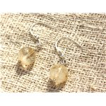 Boucles d'Oreilles Argent 925 - Citrine 10mm 