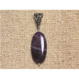 Halbedelsteinanhänger - Ovaler Amethyst 30x15mm 