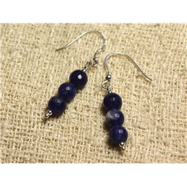 Earrings Silver 925 - Faceted Sodalite 6mm 