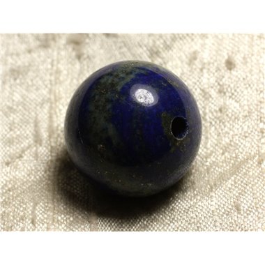 Pendule Métal Argenté Rhodium et Pierre semi précieuse - Lapis Lazuli Boule 30mm 