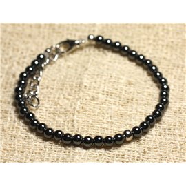 Bracciale Argento 925 e pietra semipreziosa Ematite 4mm