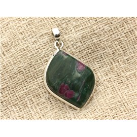 n3 - Pendant Silver 925 and Stone - Ruby Zoisite Oval 34x26mm 