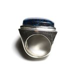 N347 - Bague Argent 925 et Pierre - Azurite Triangle 25mm 