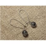 Boucles d'Oreilles Pierre semi précieuse - Quartz Tourmaline 10mm 