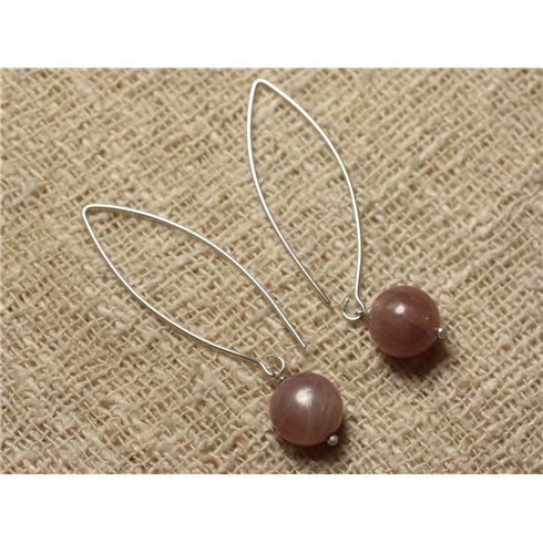 Boucles d'Oreilles Pierre semi précieuse Pierre de Soleil 