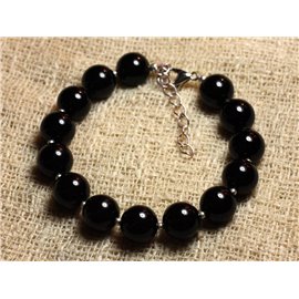 Bracciale in Argento 925 e Pietra - Onice Nero 10mm 