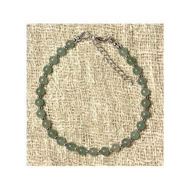 Bracelet en Aventurine Verte 4mm et Argent 925