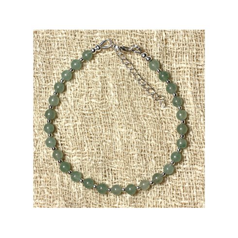 Bracelet en Aventurine Verte 4mm et Argent 925