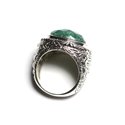 n114 - Bague Argent 925 et Pierre - Aventurine Ovale facetté 16x12mm 