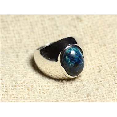 n116 - Bague Argent 925 et Pierre - Azurite Ovale 14x10mm 