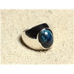 n116 - Bague Argent 925 et Pierre - Azurite Ovale 14x10mm 