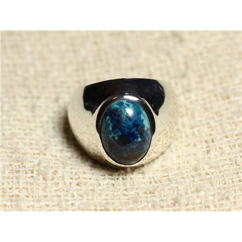 n116 - Bague Argent 925 et Pierre - Azurite Ovale 14x10mm