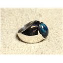 n116 - Bague Argent 925 et Pierre - Azurite Ovale 14x10mm 