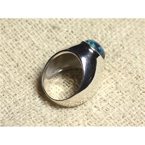 n116 - Bague Argent 925 et Pierre - Azurite Ovale 14x10mm