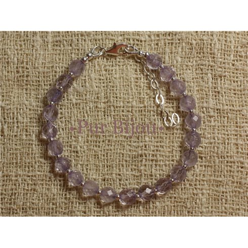 Bracelet Argent 925 et Améthyste Claire Facettée