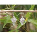 Boucles Argent 925 - Quartz Rose et Cristal de Roche