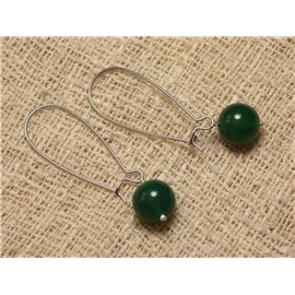 Green Onyx Semi Precious Stone Earrings 