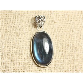 n2-5 - Ciondolo Argento 925 e Pietra - Labradorite Ovale 28x16mm 