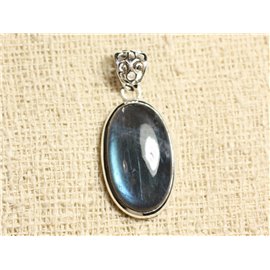 n2-5 - Pendant Silver 925 and Stone - Labradorite Oval 28x16mm 