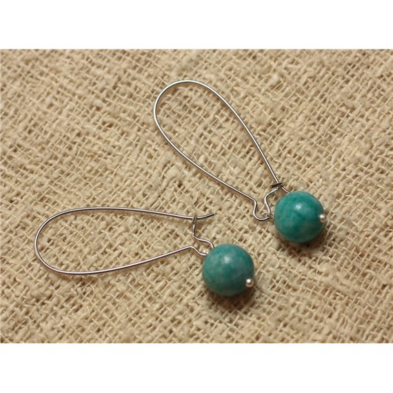 Boucles d'Oreilles Jaspe Turquoise 