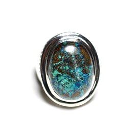N1171 - Bague Argent 925 et Pierre - Azurite Ovale 20x15mm 