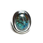 N1171 - Bague Argent 925 et Pierre - Azurite Ovale 20x15mm 