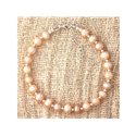 Bracelet argent 925 et perles de culture eau douce rose pastel 5-7mm