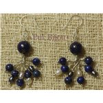 Boucles Argent 925 - Lapis Lazuli et Perles de Culture
