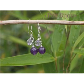 Boucles Argent 925 - Améthyste Argent Violet