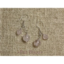 Boucles Argent 925 - Quartz Rose