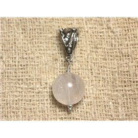 Semi precious stone pendant - Rose Quartz 14mm 