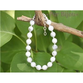 Bracelet Argent 925 et Howlite Facettée