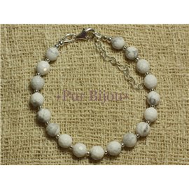 Bracelet Argent 925 et Howlite Facettée