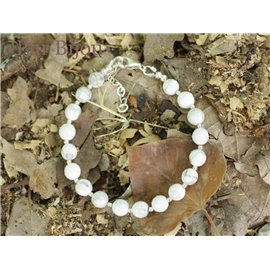 Bracelet Argent 925 et Howlite Facettée